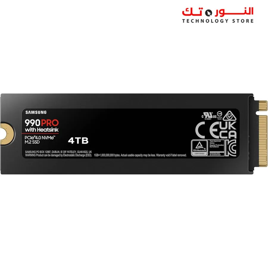SAMSUNG 990 PRO W/Heatsink SSD NVME 4TB - Up to 7,450 MB/s - PCIe Gen4 - Hard Drive