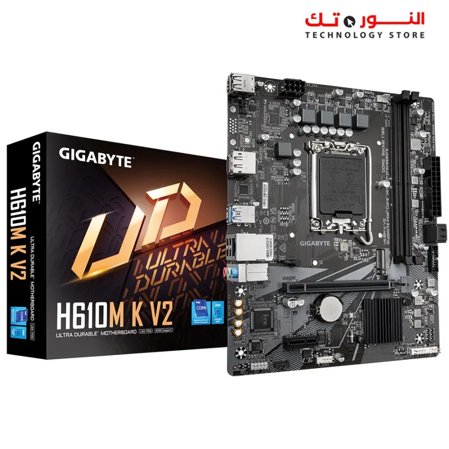 GIGABYTE H610M K V2 DDR5 PCIe 4.0 Design, Gen3 x4 M.2 ,GbE LAN ,Anti-Sulfur Resistor, Smart Fan 6