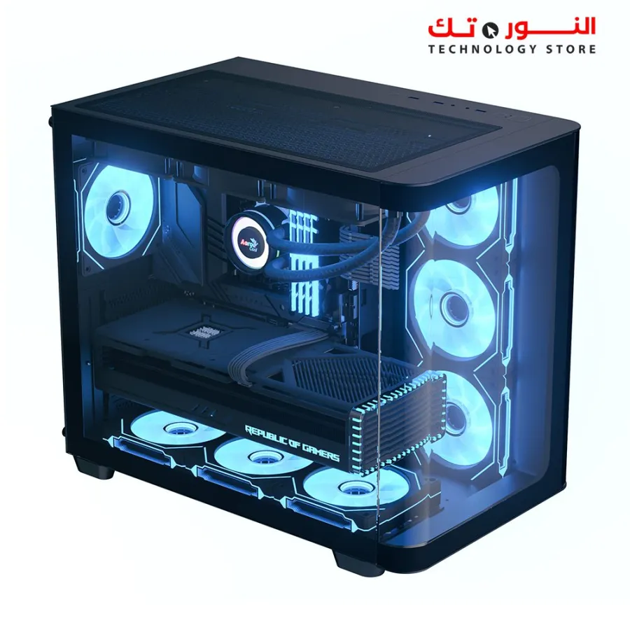 AEROCOOL P500C Mid-Tower Case with Tempered Glass Panels 4 FAN ARGB