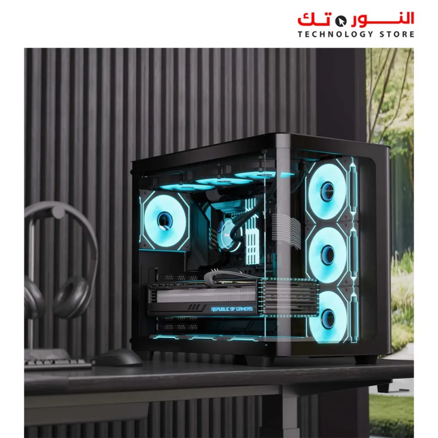 AEROCOOL P500C Mid-Tower Case with Tempered Glass Panels 4 FAN ARGB