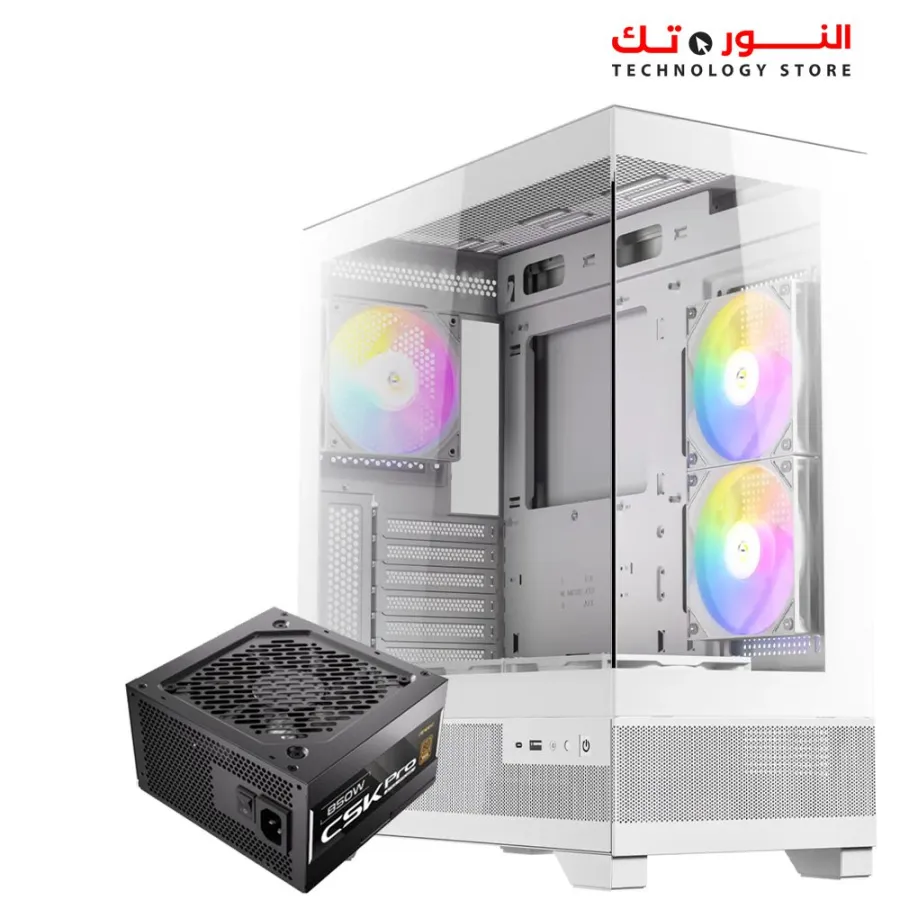 Antec CX700 3FAN WHITE ARGB Mid Tower Case + CSK 850W Pro 80 Plus Bronze ATX 3.1 - PCIE 5.1