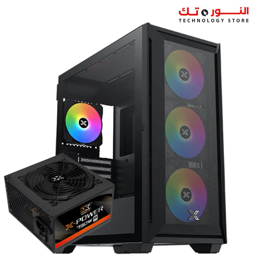 Xigmatek Master X II Pro 4FAN ARGB + X-Power 750W 80+ White Super Tower Case