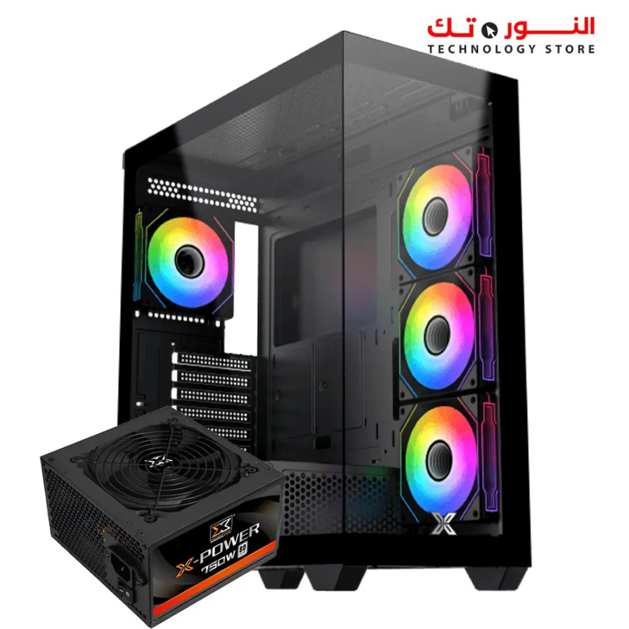 Xigmatek Blast 4FAN ARGB + X-Power 750W 80+ White Mid Tower Case