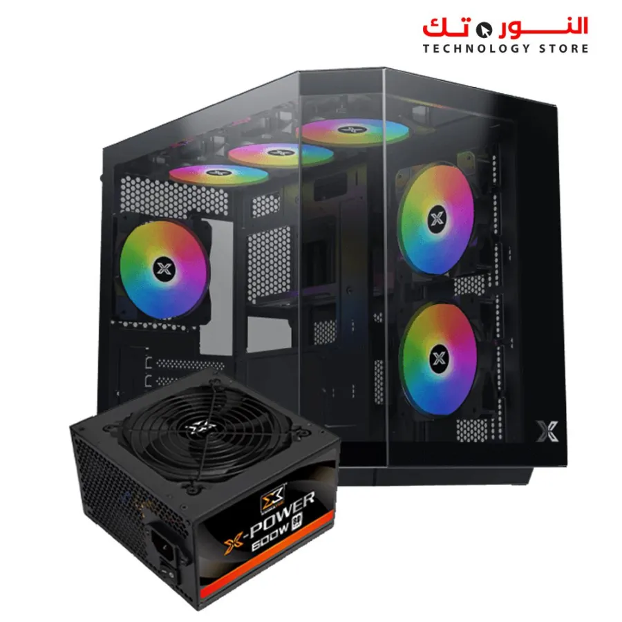 Xigmatek Cubi M 3FAN ARGB + X-Power 600W 80+ White Mid Tower Case