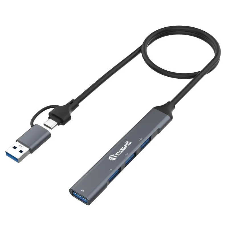STANDARD 9701 HUB USB-C UCA Adapter Cable USB-C To USB 3.0 With Four Ports HUB And High Speed For Multi Devices 0.5M
