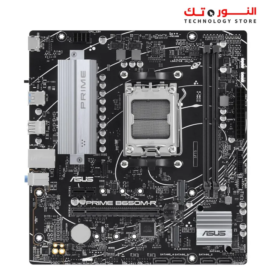 Asus PRIME B650M-R DDR5, PCIe 4.0 Type-C®, BIOS FlashBack™, Two-Way AI Noise Cancelation, Aura Sync