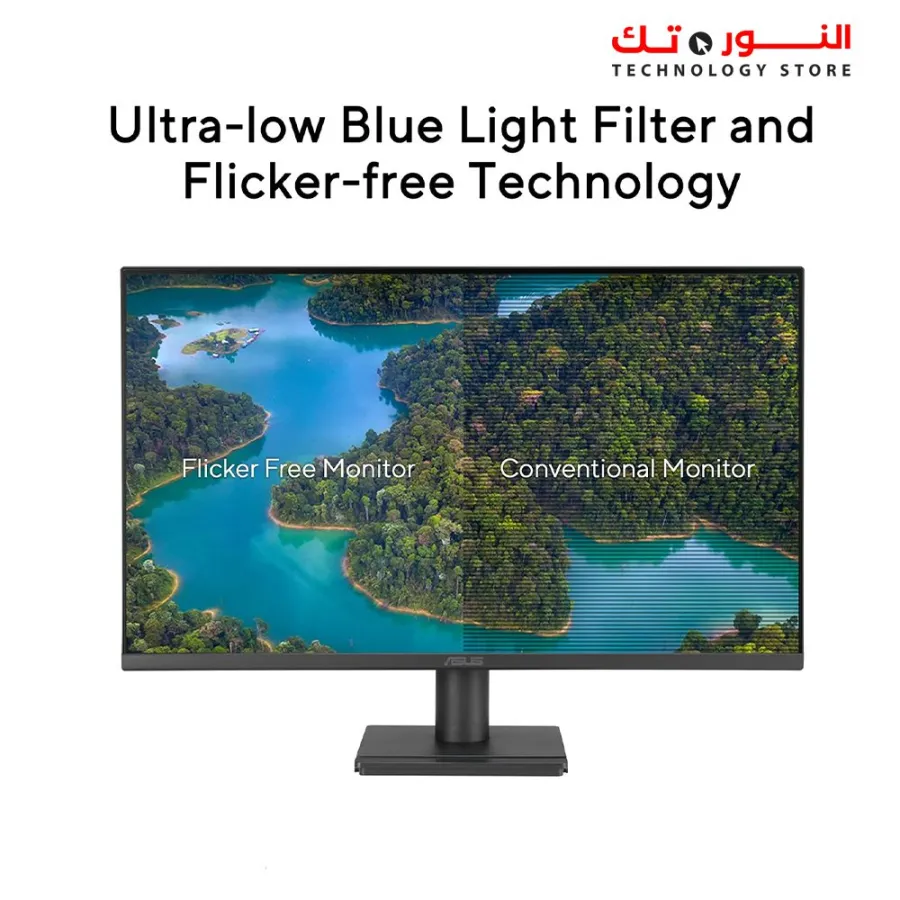 ASUS VA279QG 27” Eye Care Monitor – IPS, Full HD, 99% sRGB, Frameless, 120Hz, Adaptive-Sync, 1ms, Speakers, HDMI, DisplayPort, VGA, Low Blue Light, Flicker Free