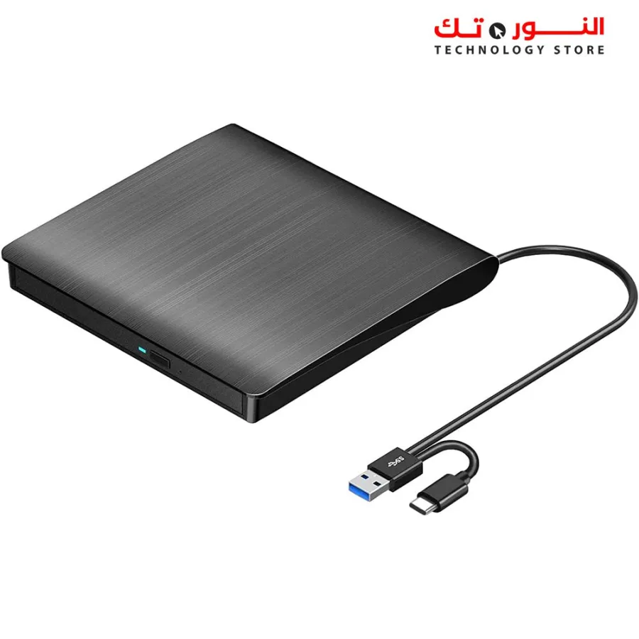 External CD DVD Drive Player, USB 3.0 USB-C Portable CD DVD +/-RW Disk Drive Burner CD-ROM Reader Writer for Laptop Desktop PC, Windows 11/10/8/7, Apple Mac MacBook, Linux OS
