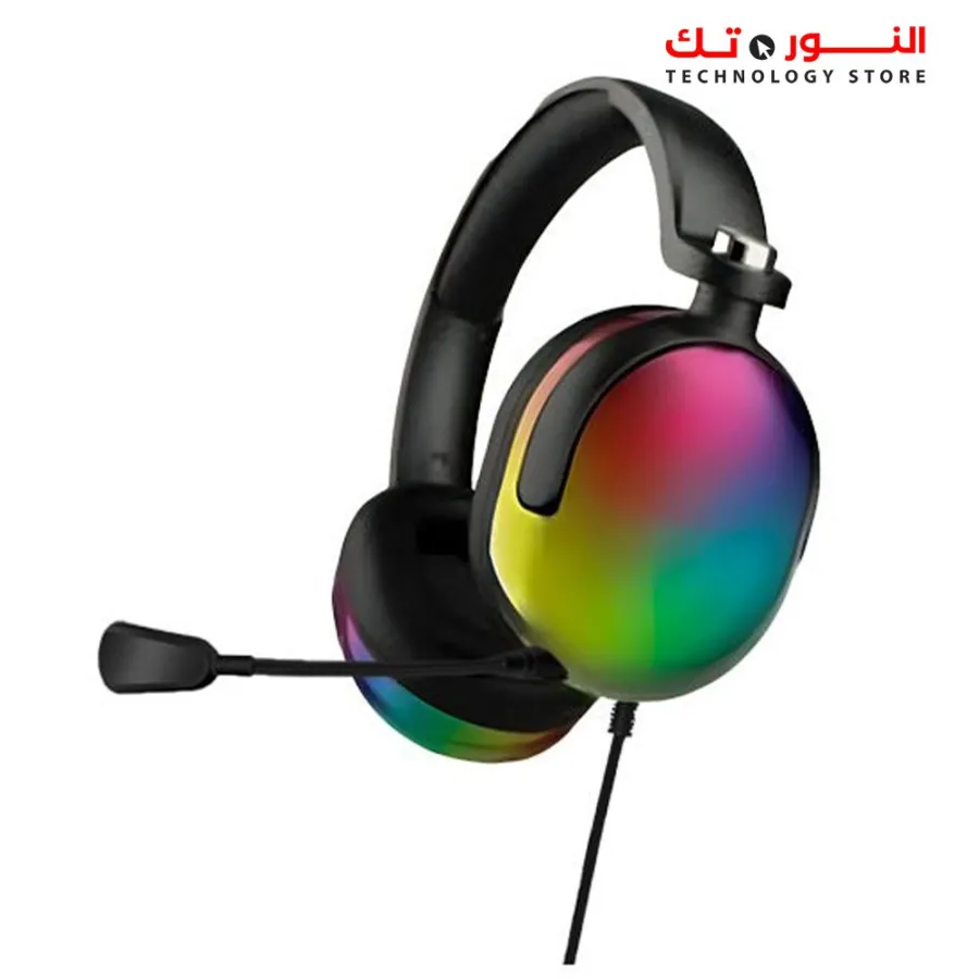 Lenovo thinkplus G86A Gaming Headset with Microphone, Ultra-Light Wired Headphones Compatible with PS4 PS5 Xbox One PC Laptop,3.5mm Stereo Surround Sound Headset with RGB Flowing Light