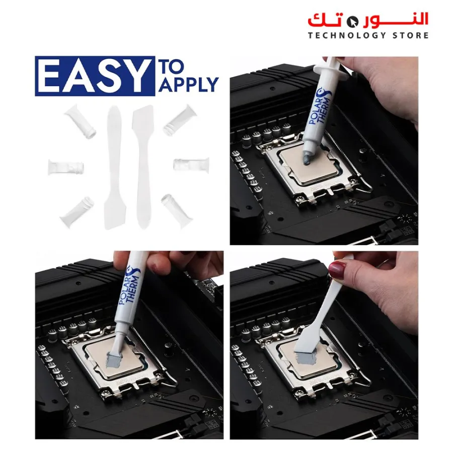 THERMAL GRIZZLY CPU Polartherm X-8 Thermal Paste for CPU & GPU - High Thermal Conductivity, Long Durability, Non-Conductive Thermal Grease 