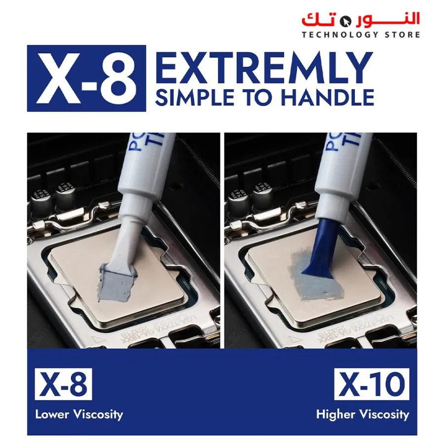 THERMAL GRIZZLY CPU Polartherm X-8 Thermal Paste for CPU & GPU - High Thermal Conductivity, Long Durability, Non-Conductive Thermal Grease 