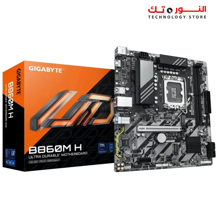 GIGABYTE B860M H Support for DDR5 8800(O.C) - supporting PCIe 5.0 and running at x16 (PCIEX16) - 2 x M.2 connectors
