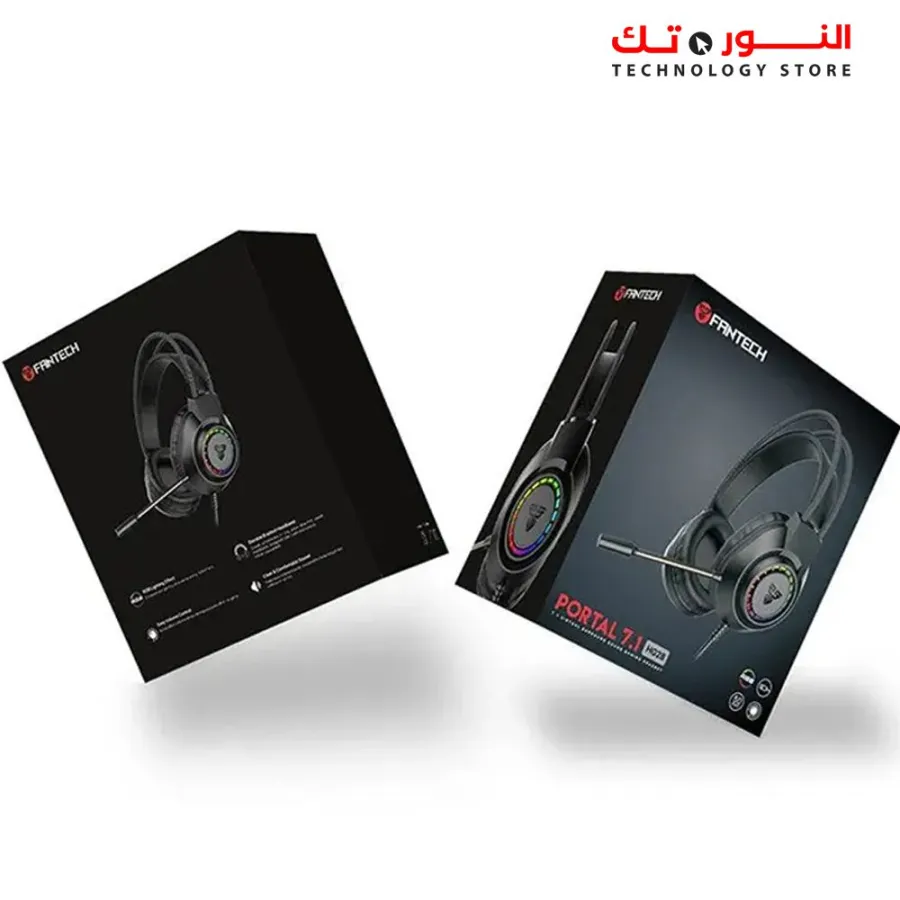 Fantech HG28 Portal 7.1 Surround Sound 50mm drivers RGB lighting USB-A lightweight design omni mic