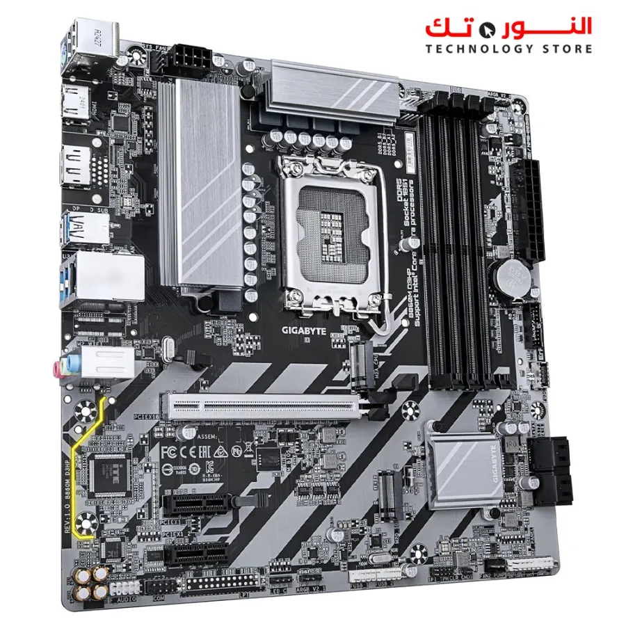 GIGABYTE B860M D3HP Motherboard - Intel Core Ultra Series CPUs, 4+1+2+1 Phases VRM, up to 9066MHz DDR5, 2xPCIe 4.0 M.2, GbE LAN, USB 3.2 Gen 1