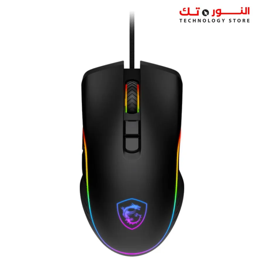 MSI Forge GM300 Lightweight Gaming USB RGB Adjustable up to 7200 DPI Desktop Laptop Gaming Mouse,Black