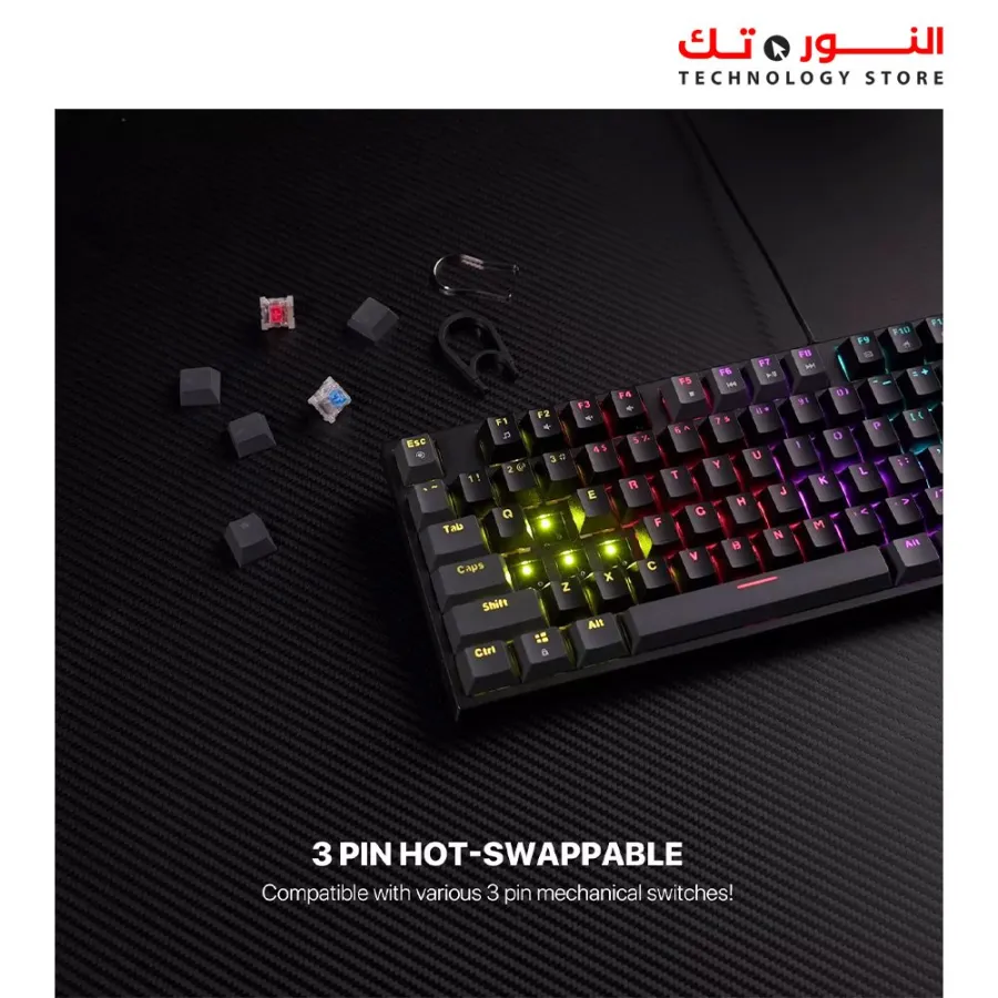 FANTECH MK876V2 ATOM87 RGB MECHANICAL KEYBOARD SUMI EDITION - BLACK
