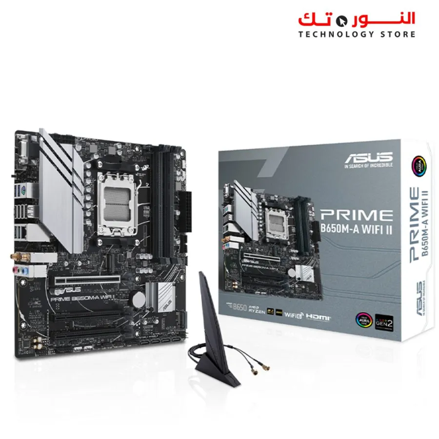 ASUS PRIME B650M-A WIFI II Micro-ATX motherboard DDR5 — PCIe 5.0 M.2 support, Realtek 2.5Gb Ethernet, Wi-Fi 6