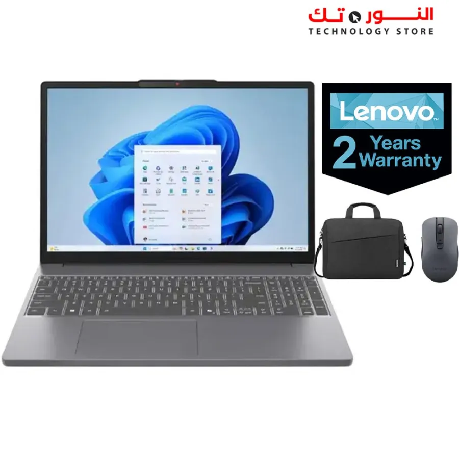 Lenovo IdeaPad Slim 3 15IRH10 Core i5-13420H 8 Cores - 16GB DDR5 - 512GB SSD - Intel UHD - 15.3INCH WUXGA (1920x1200) IPS - Aluminium -  Bluetooth mouse WL310 - Bag - 2 Years Warranty