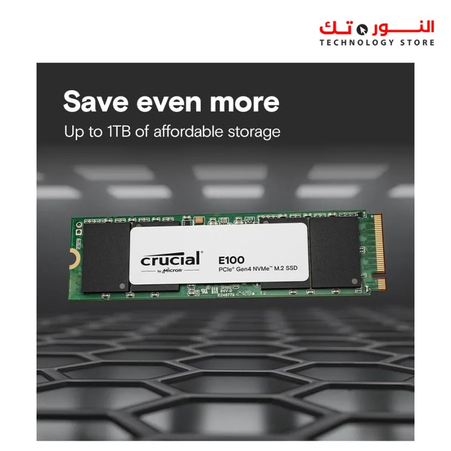 Crucial E100 SSD 480GB M.2 NVMe PCIe Gen4 Up to 4,700MB/s