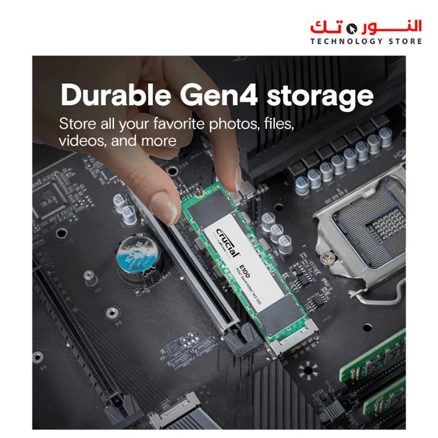 Crucial E100 SSD 480GB M.2 NVMe PCIe Gen4 Up to 4,700MB/s