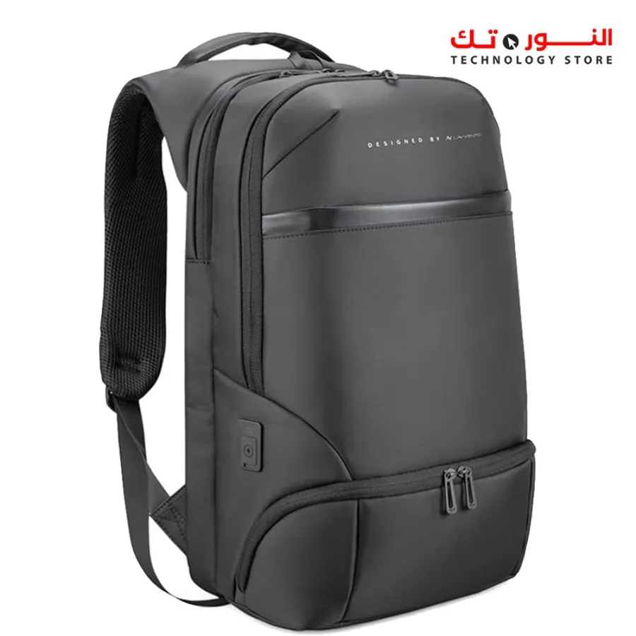 L'avvento (BG416) Laptop Backpack Made by Water Repellent Polyester And PVC Materials fits up to 15.6" - Black