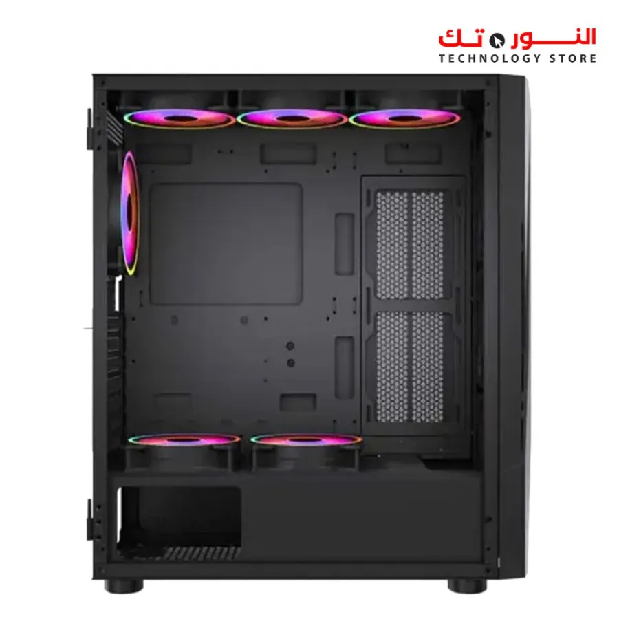 Xander Velox Gaming Case Mid Tower 4 ARGB FANS CONTROLLER Black +  PSU 700W 80+ WHITE fixed cable