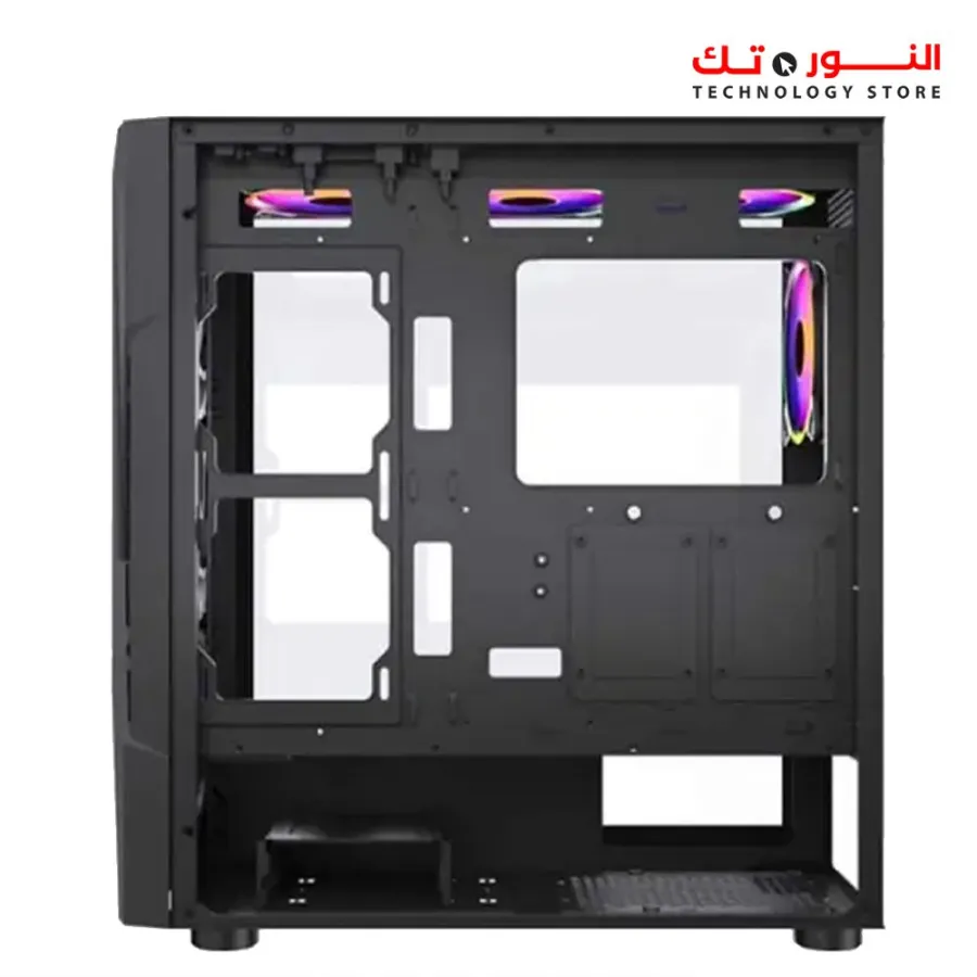 Xander Velox Gaming Case Mid Tower 4 Fan RGB CONTROLLER Black + PSU 600W +80 PLUS WHITE fixed cable