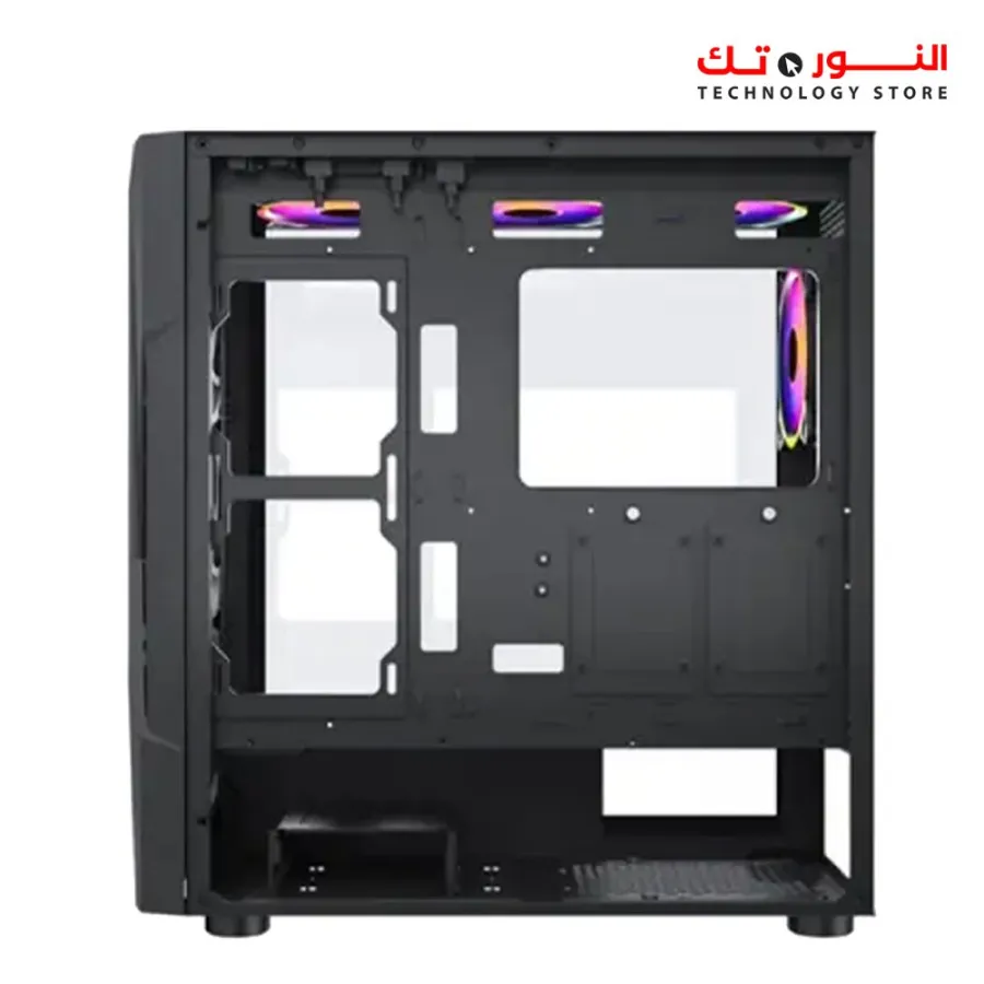 Xander Velox Gaming Case Mid Tower 4 Fan RGB CONTROLLER Black + PSU 600W +80 PLUS WHITE fixed cable