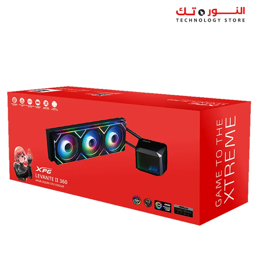 XPG LEVANTE II 360 Black All-in-One CPU Liquid Cooler - Infinity Mirror ARGB Lighting