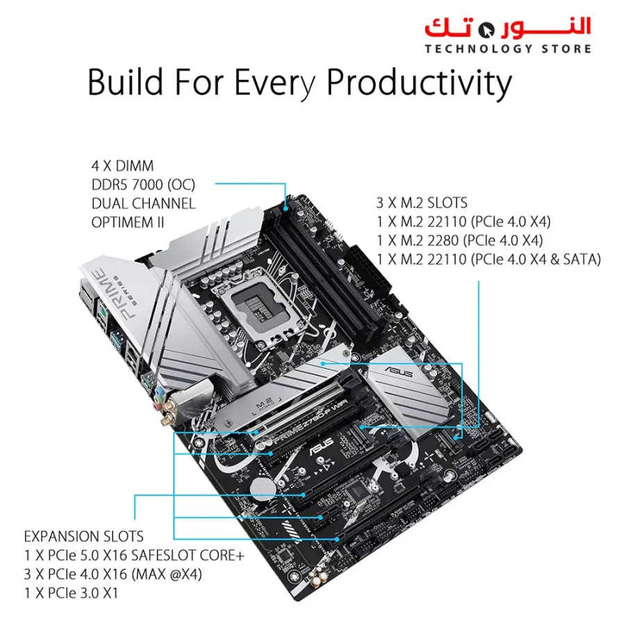 ASUS Prime Z790-P WiFi DDR5 - PCIe 5.0, 3X M.2, WiFi 6, Bluetooth v5.2, Front Panel USB 3.2 Gen 2 Type-C®, Thunderbolt™ 4/USB4