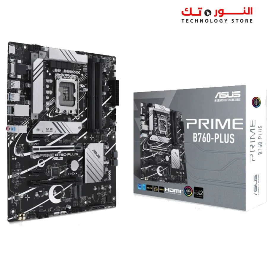 ASUS Prime B760-PLUS DDR5 - PCIe 5.0, three PCIe 4.0 M.2 slots, USB 3.2 Gen 2x2 Type-C®, front USB 3.2 Gen 1 Type-C®, Thunderbolt™ (USB4®) support, Aura Sync