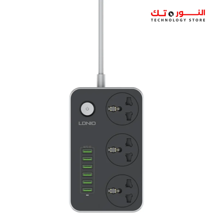 LDNIO SC3604 Power Strip 6 USB Ports With 3 AC Sockets