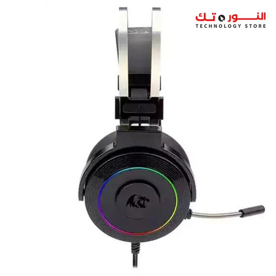 Redragon H320 RGB Lamia 2 – Virtual 7.1 surround, 40mm drivers, RGB lighting, USB connection, soft foam earpads, includes headset mount.