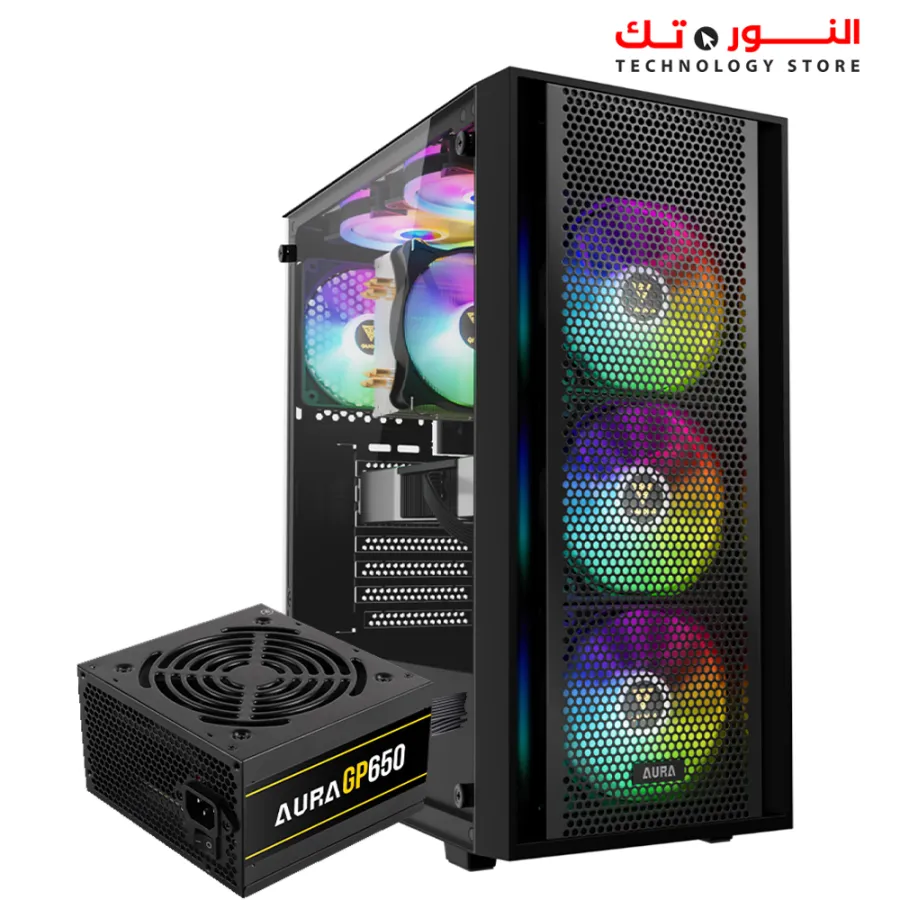 GAMDIAS AURA GC ELITE CASE 4FAN RGB + AURA 650W PSU