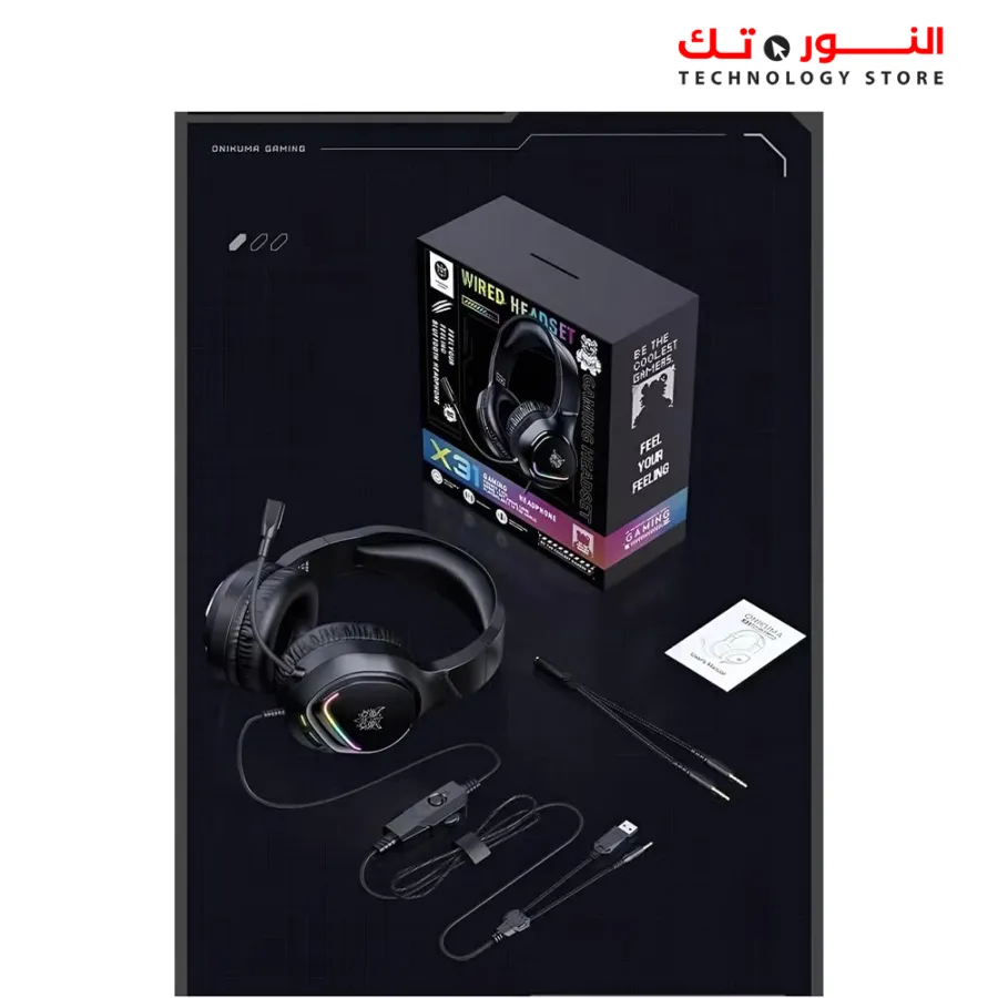 ONIKUMA X31 Wired Headphones with RGB