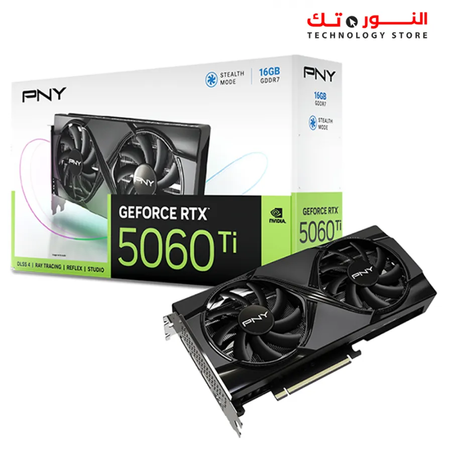 PNY GeForce RTX 5060 Ti 16GB GDDR7 Dual Fan Gaming Graphics Card , PCIe 5.0, DLSS 4