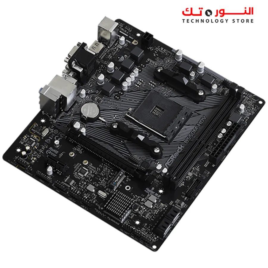 ASROCK B550M-HDV - Supports AMD AM4 Socket Ryzen - 1 PCIe 4.0 x16 - 1 PCIe 3.0 x1 - Supports DDR4 4733+ (OC)