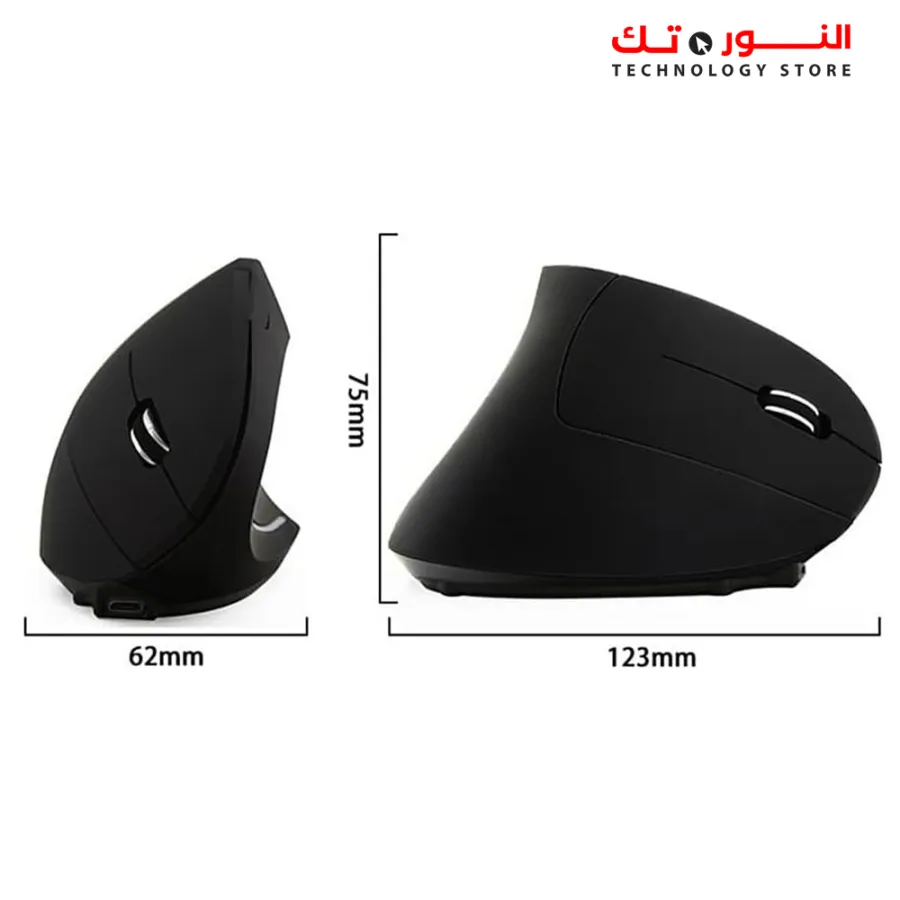 [G-5000] Rechargeable Ergonomic Vertical Wireless Mouse, (2 in 1) Bluetooth & 2.4GHz