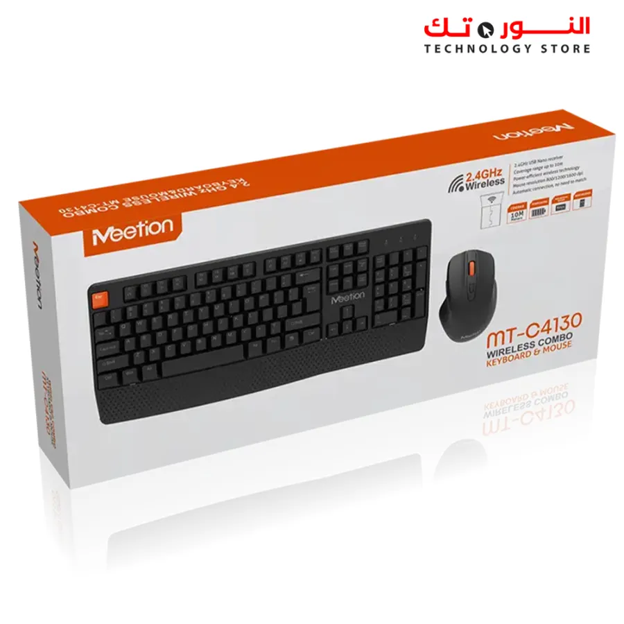 MEETION C4130 Wireless Ergonomic Keyboard Mouse Combo