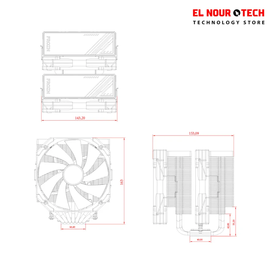 ID COOLING  FROZN A720 7 HEATPIPE DUAL TOWER BLACK AIR Cpu Cooler