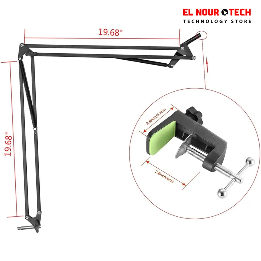 GENERAL Microphone Mount Stand, Durable and Adjustable Black NB-39