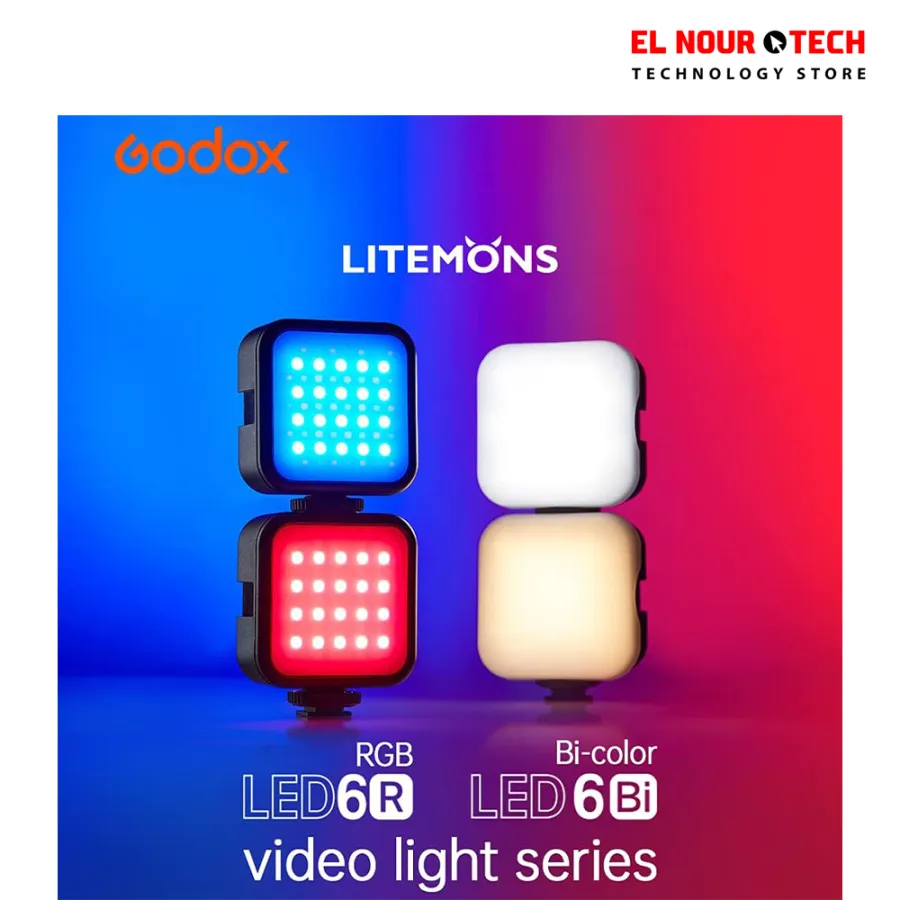Godox LED6Bi LITEMONS Bi-Color LED Video Light, Small Rechargeable Camera Light
