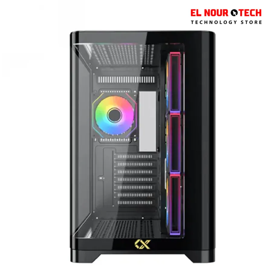 XIGMATEK CRYSTAL STORM 4FAN PWM Argb  Curved TG Mid Tower Case