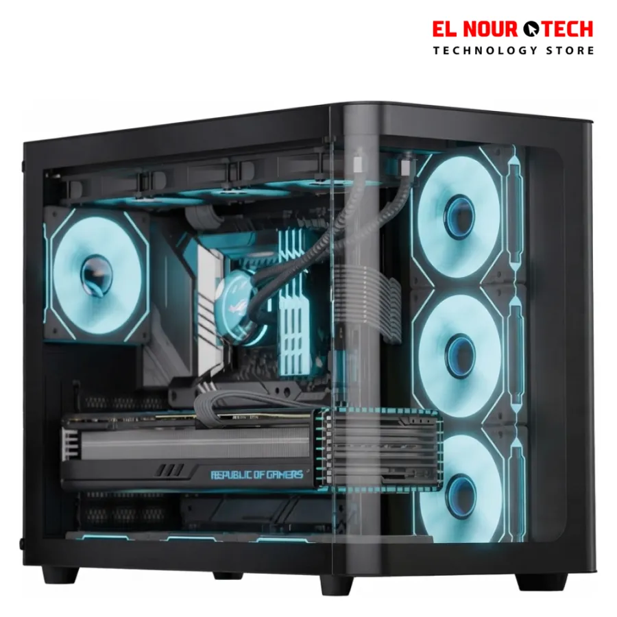 AEROCOOL P500C BLACK V1 Mid-Tower Case with 4FAN ARGB + AERO BRONZE 750W PSU
