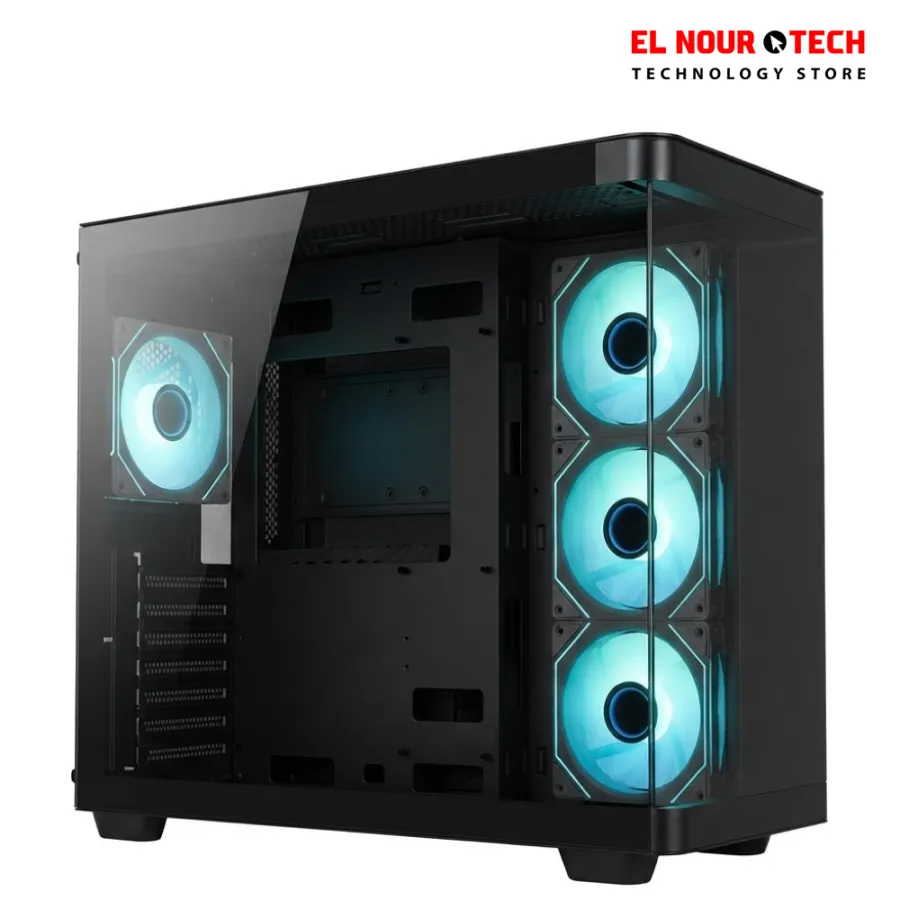 AEROCOOL P500C BLACK V1 Mid-Tower Case with 4FAN ARGB + AERO BRONZE 750W PSU