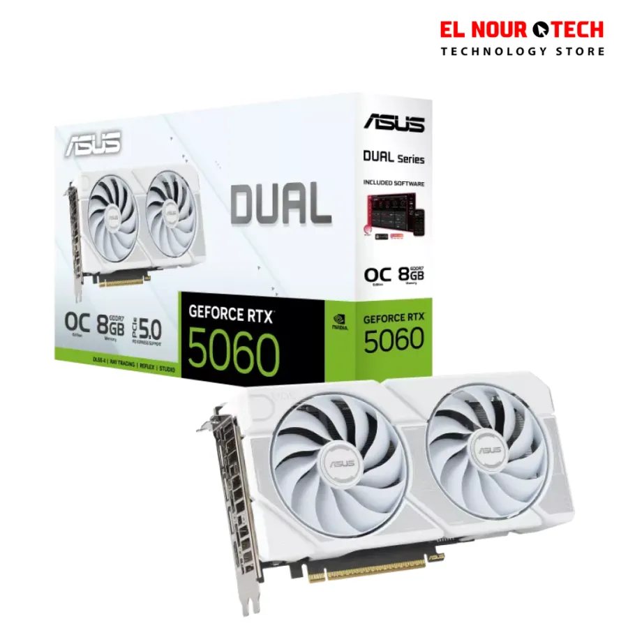 ASUS Dual GeForce RTX™ 5060 White OC Edition 8GB GDDR7