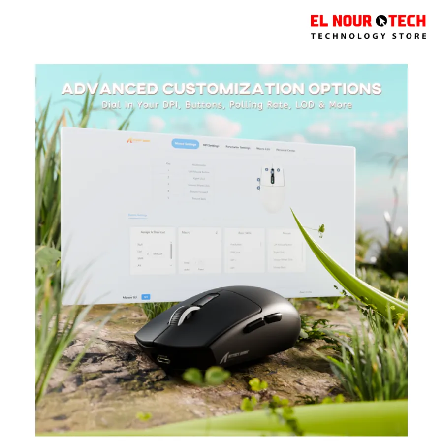 ATTACK SHARK G3 Tri-mode Wireless Gaming Mouse Black