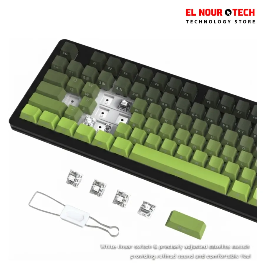 Attack Shark M87 Pro V2 Tri Mode RGB Green Tea Gaming Keyboard