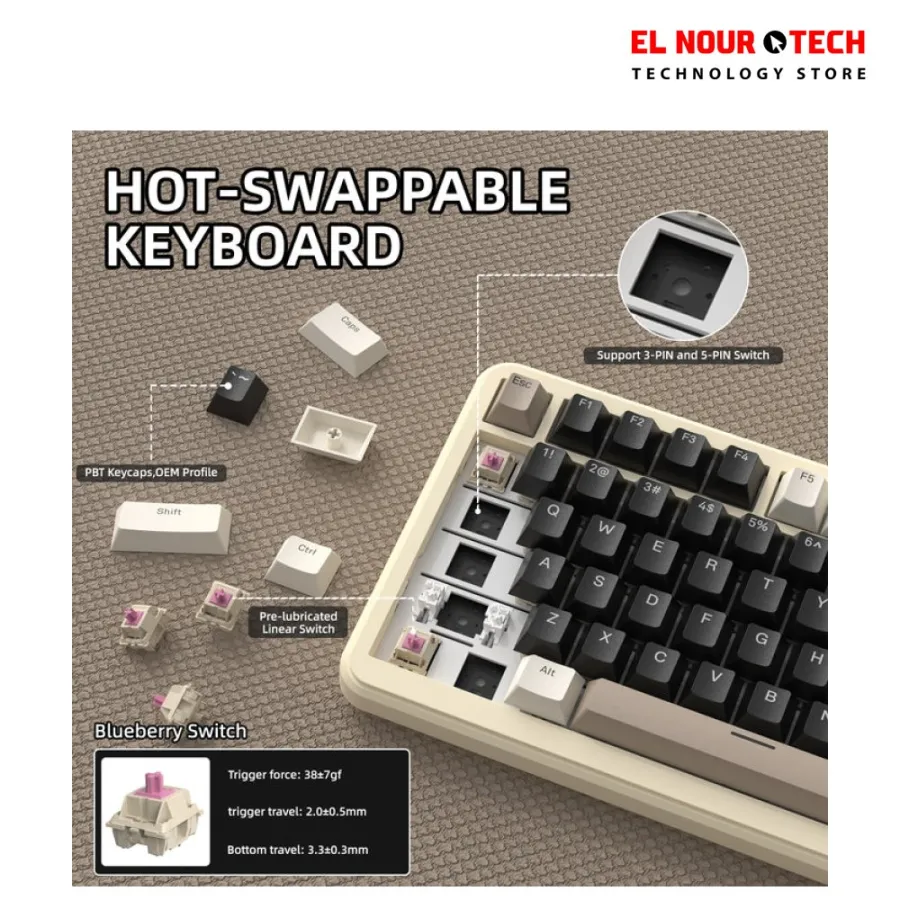 ATTACK SHARK X85PRO Mechanical Keyboard - Cheese