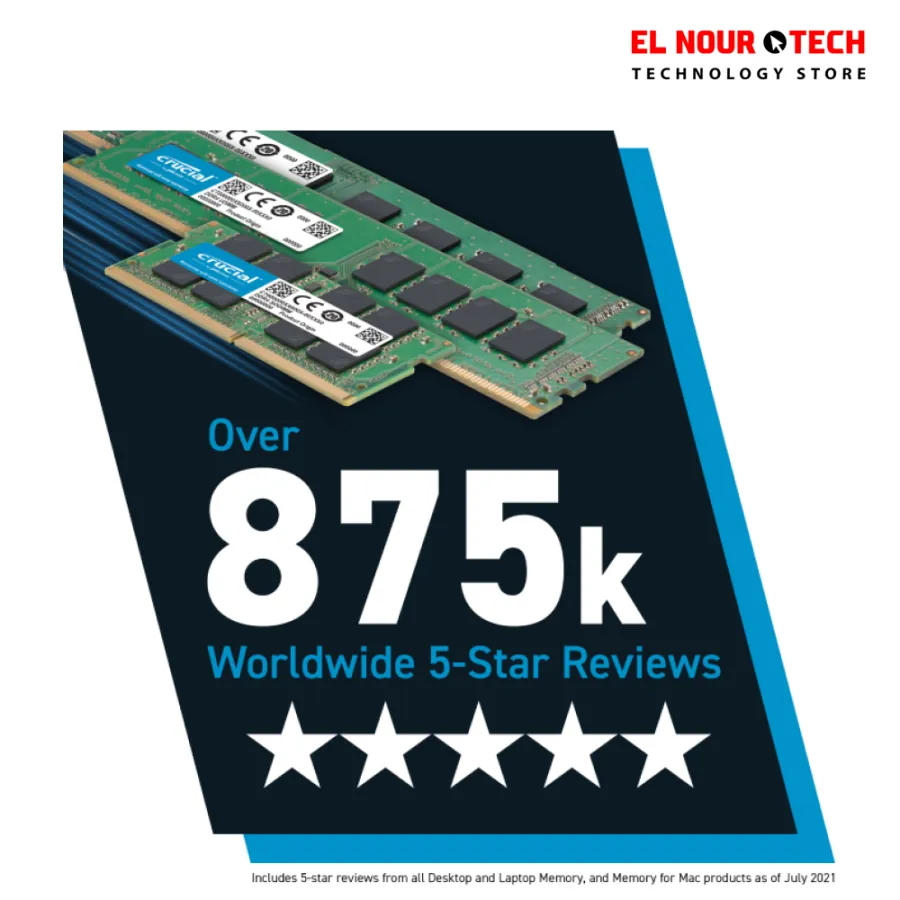 Crucial 8GB DDR4 3200 MHz UDIMM CL22 Desktop Memory